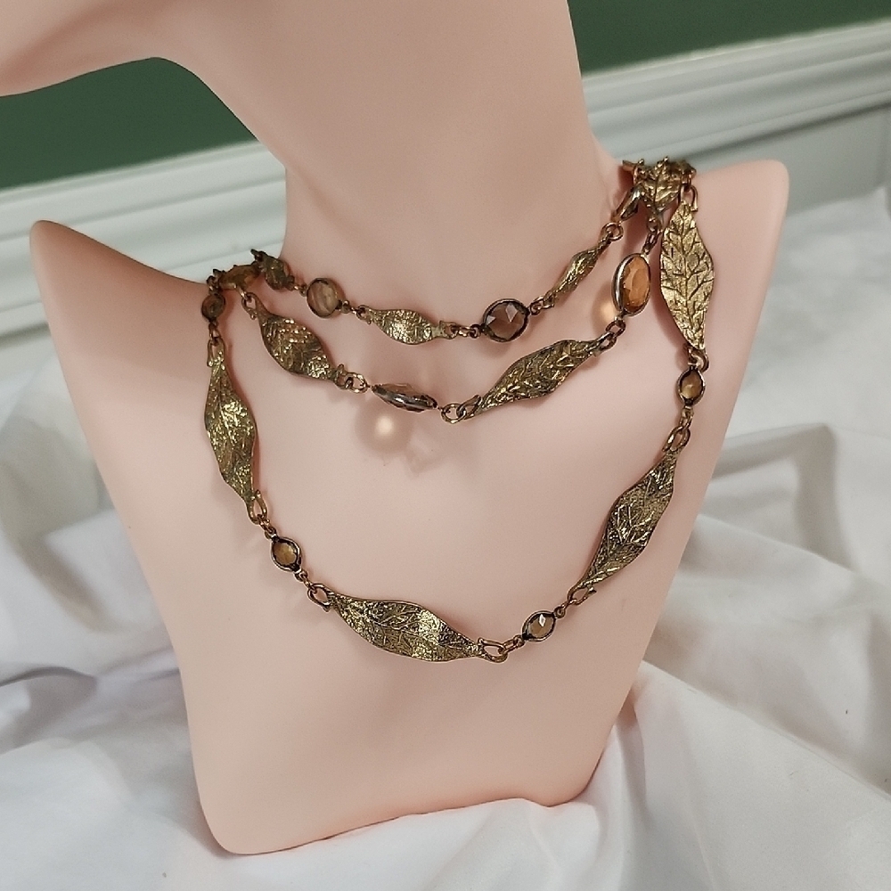 Charming Charlie Gold Filigree Necklace